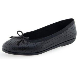 Aerosoles Women Black Perf Synthetic Polyurethane Closed Slip On Ballet Flat